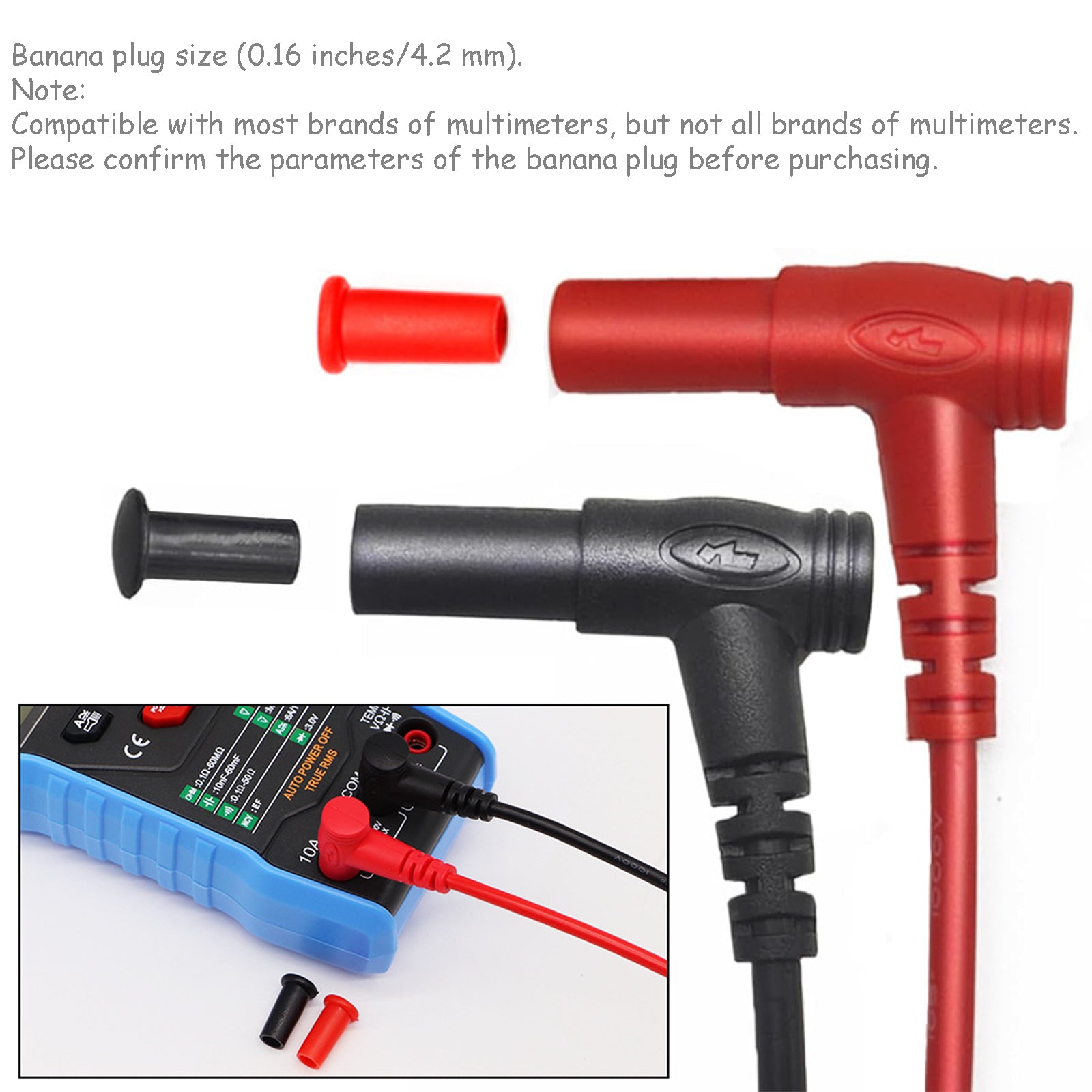 Professional 1000V 20A Multimeter Test Lead with Ultra-Sharp Gold-Plated Probes, 40.5-inch/103cm Silicone Wire Leads, Test Leads for Fluke Test Leads, AstroAI, Klein Multimeter Electronic Clamp Tester