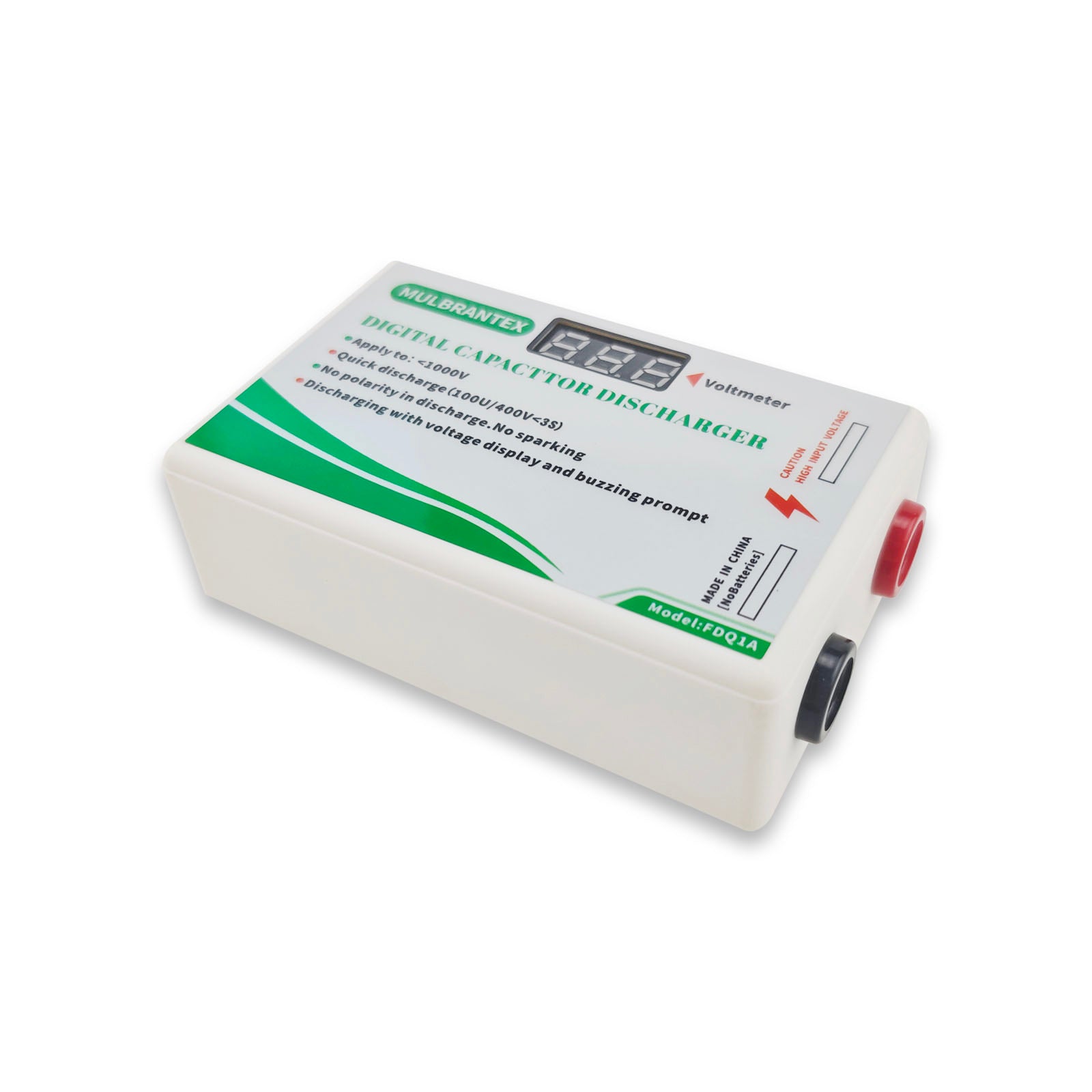 Digital Capacitor Discharge Tool with Voltmeter Display, max Display 999, 10-1000V Fast Discharge, Professional Protection Voltage Discharge Tool for DC/AC Testing, with Test Probe