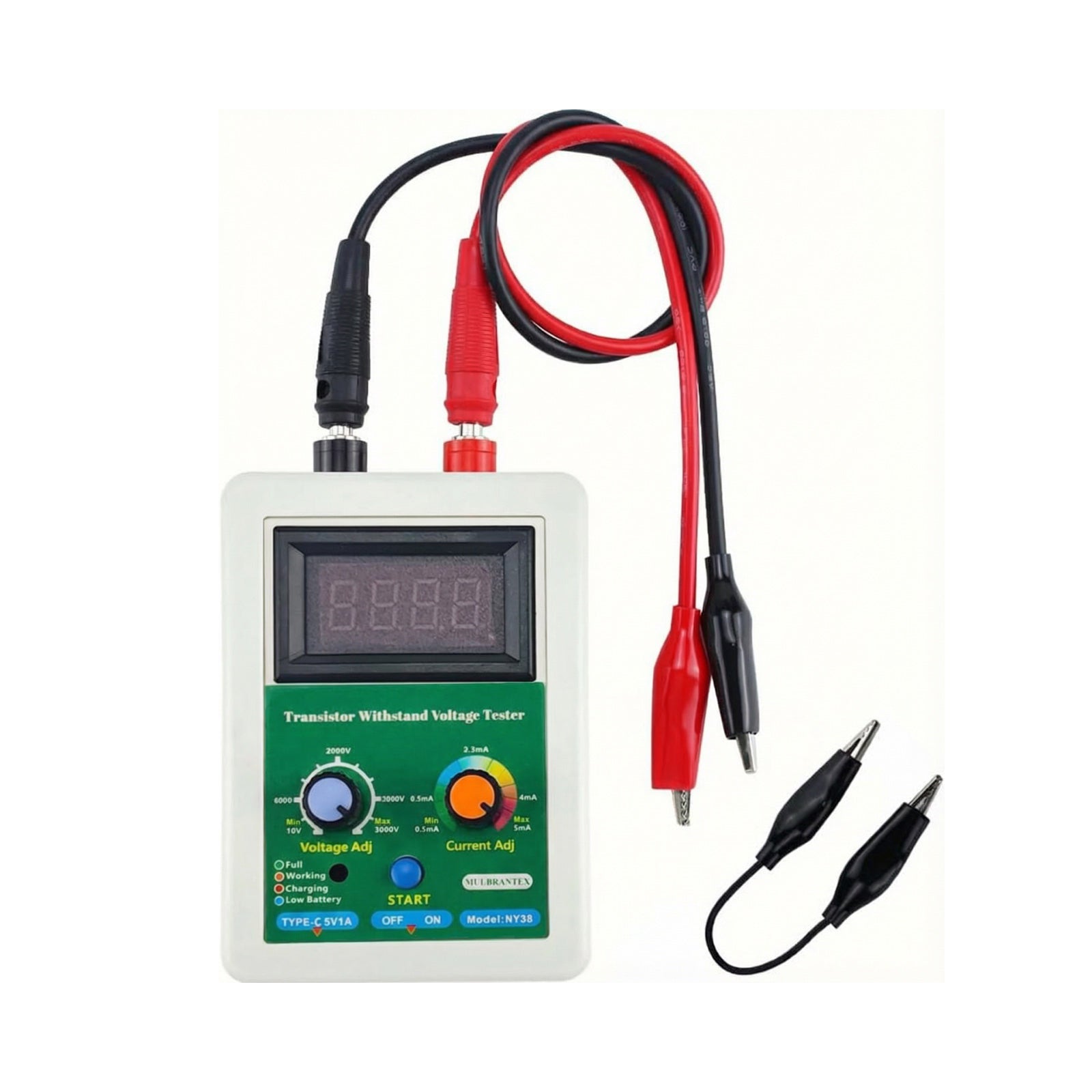 0-3800V Withstand Voltage Tester for IGBT, Diode, MOSFET, SMD LED, MOV & Electrolytic Capacitors, Electronic Components Tester for DIY Home Maintenances