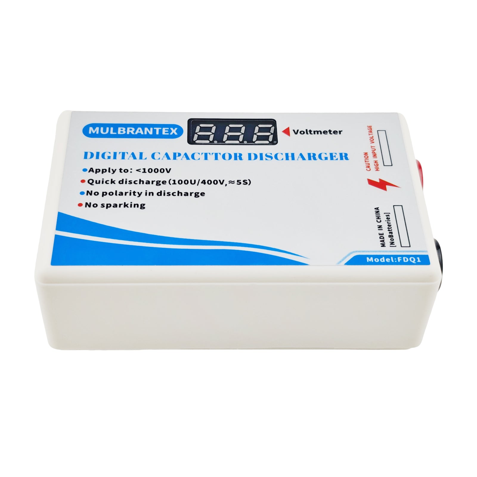 Digital Capacitor Discharge Tool with Voltmeter Display, max Display 999, Voltage Discharge Tool for DC/AC Testing, with Test Probe